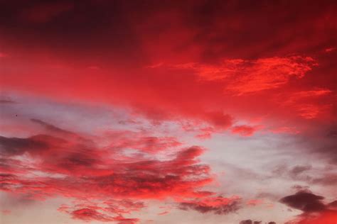 Hd Wallpaper Sky Sunset Dusk Panorama Red Clouds Background