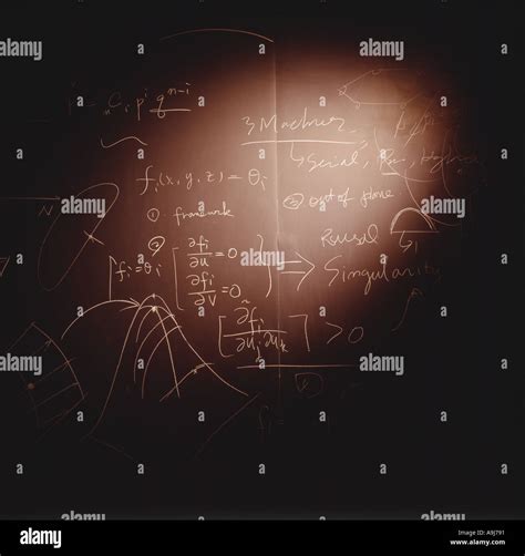 Mathematical And Scientific Equations Written On A Blackboard Stock