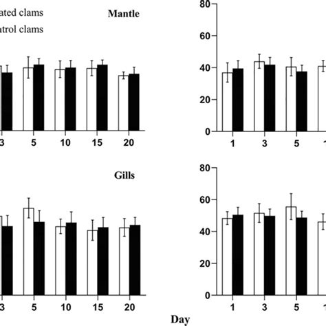 Changes in catalase CAT activity nmol min¹ mg¹ proteins in