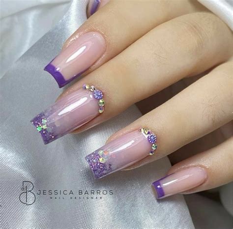 Unhas Lilás Encapsuladas Purple nails Encapsulated nails Makeup