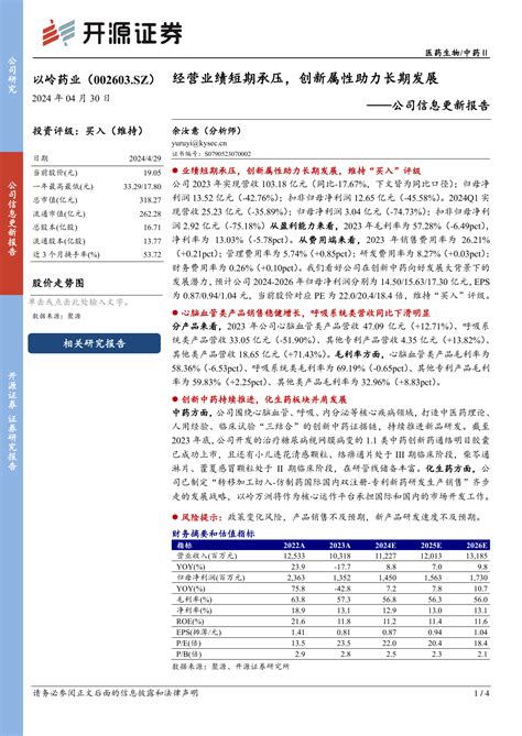 公司信息更新报告：经营业绩短期承压，创新属性助力长期发展pdf 报告查一查