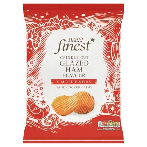 Tesco Finest Crinkle Cut Glazed Ham Flavour Crisps 150g Tesco Groceries