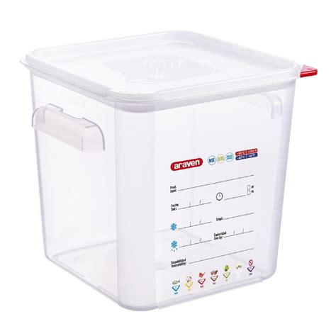 Araven Squared Transparent Polypropylene Container With Lid 8Ltr