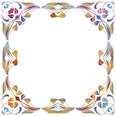 Moldura Quadrada Floreada PNG Transparente StickPNG