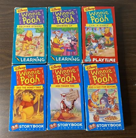 Lot Of 6 Winnie The Pooh Vhs Tapes Friendship Storybook Learning Eur 21