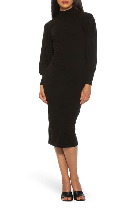 Alexia Admor Valeria Mock Neck Puff Sleeve Dress Nordstromrack