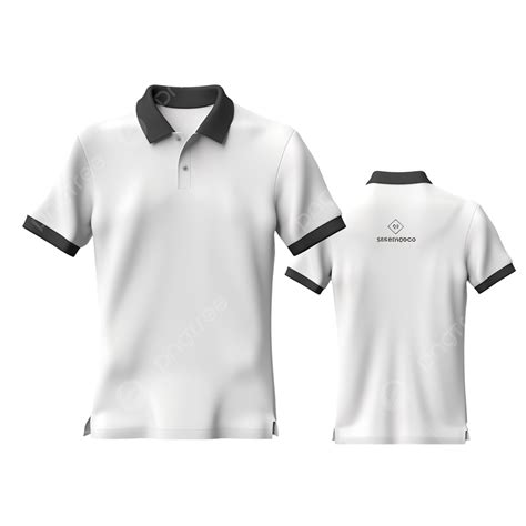 Kaos Polo Lengan Pendek Cetak Mockup 3d Render Depan Dan Belakang Salinan Ruang Generatif Ai