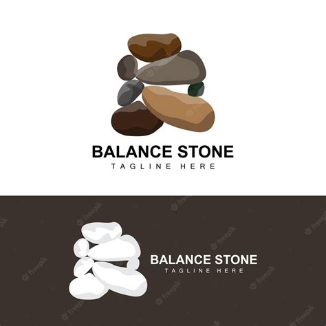 Premium Vector Stacked Stone Logo Design Balancing Stone Vector