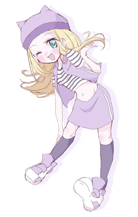 Orimoto Izumi Digimon Digimon Frontier Highres Blonde Hair Green