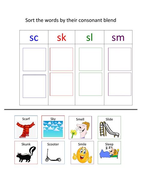 Consonant Blends Sk Sc Sm And Sl Online Exercise For Live Worksheets