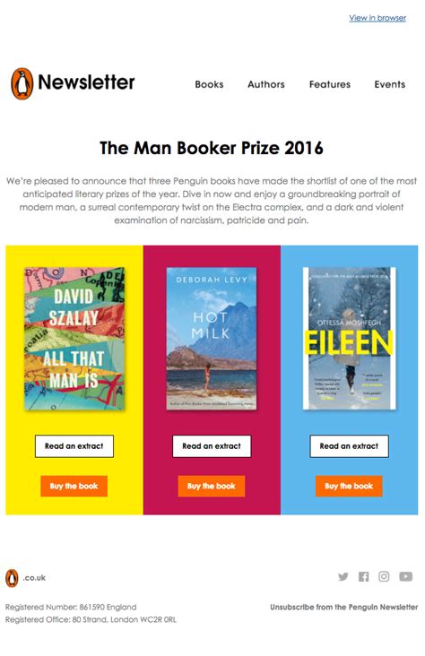 The Man Booker Prize shortlist 2016 from Penguin Books - Desktop Email ...