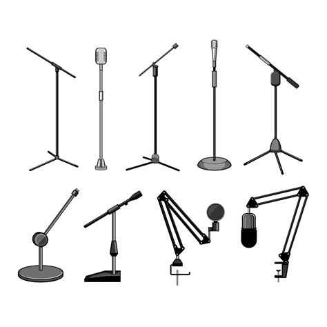 microphone stand set cartoon vector illustration 32520344 Vector Art at ...