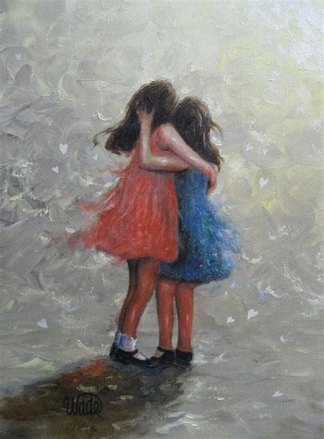 Sisters Art Print Two Sisters Hugging Girls Sister Wall - Etsy ...