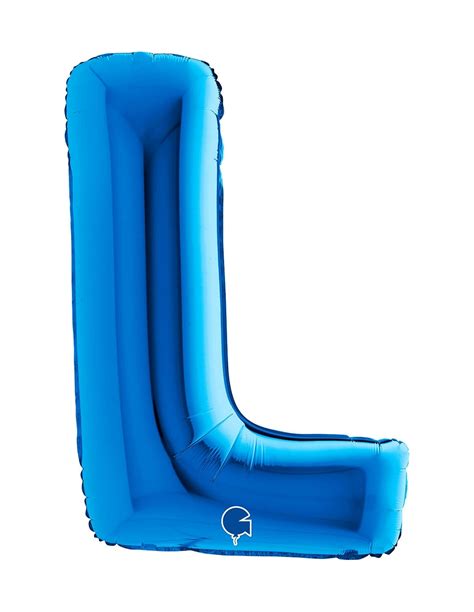 Globos De Helio Letra L De 100cm Azul Gigante Foil Poliamida G310B