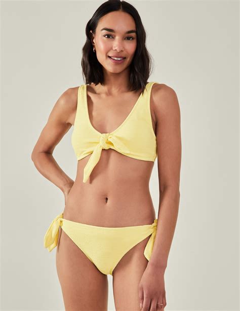 Textured Padded Tie Detail Bikini Top Accessorize M S