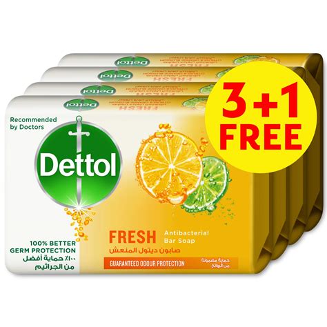 Dettol Fresh Anti Bacterial Bar Soap 165gm 3 1 Free Price In UAE