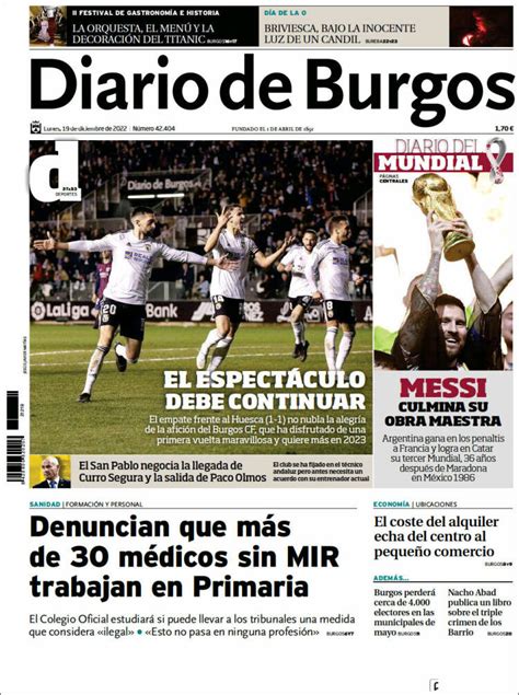 Periódico Diario De Burgos España Periódicos De España Edición De