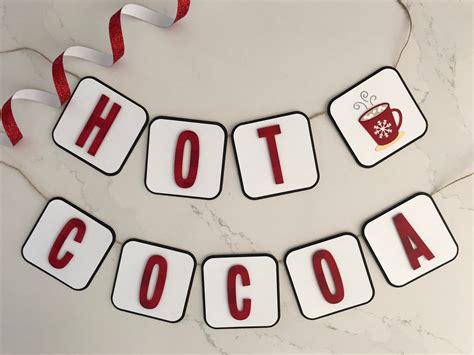 Hot Cocoa Banner Hot Cocoa Bar Sign Hot Chocolate Bar Hot Etsy