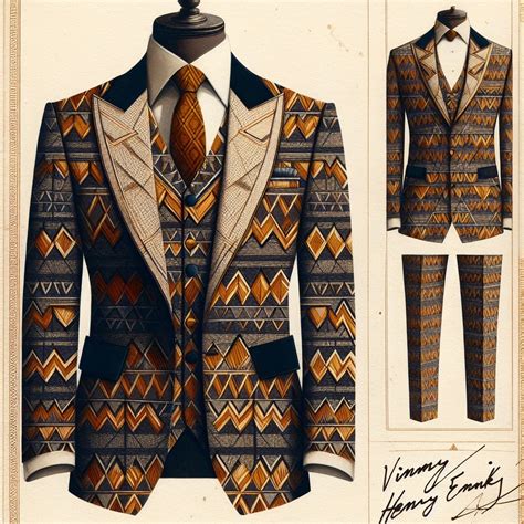 elegant geometric pattern suit african clothing  men stylish mens