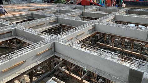 Concrete BEAM Construction Process, Traditional Timber Formwork ...