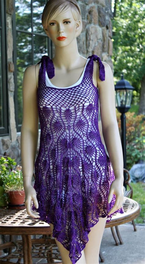 Crochet Dress Deep Purple Boho Dress Crochet Lace Dress Etsy In 2020