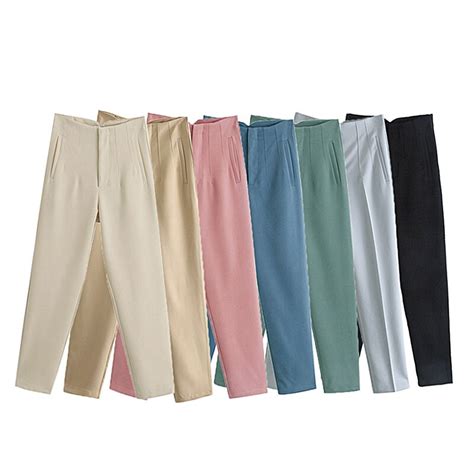 Za Hosen 2021 frühling neue casual chic frauen pantss mode high taille