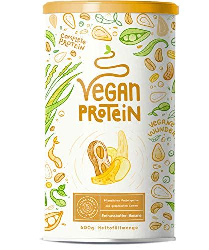 Vegan Protein Erdnussbutter Banane Pflanzliches Proteinpulver Aus