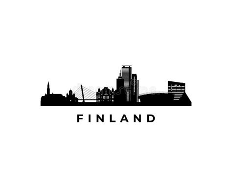 Finland Skyline And Landmarks Silhouette Stock Vector Illustration Of