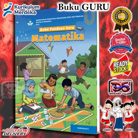 Jual Buku Guru KuMer Matematika Kelas 4 SD 2022 Non Lisensi 1 Thn