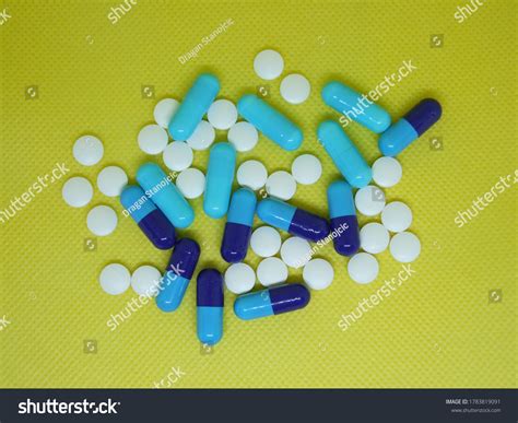 Antibiotic Capsules Tablets Different Colors Designs Stock Photo