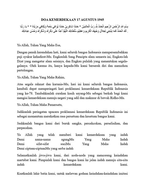 Doa Kemerdekaan 17 Agustus Pdf