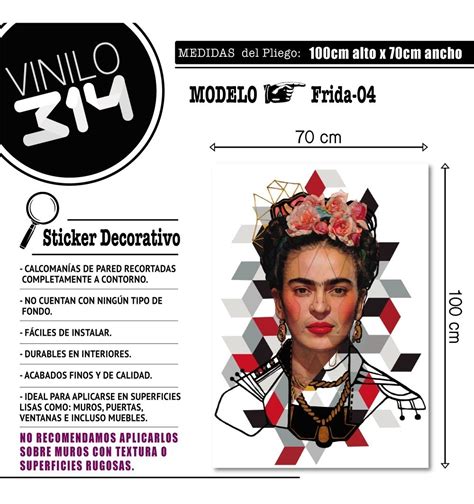 Vinilo Decorativo Frida Kahlo Sticker Gigante X Cm Meses Sin