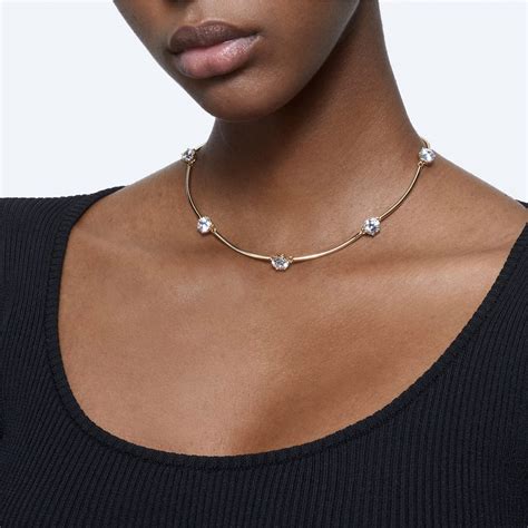 Swarovski Constella Choker Necklace White Gold Tone Plated