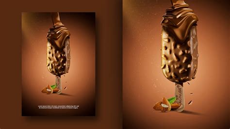 Magnum Ice Cream Poster Design Photoshop Youtube