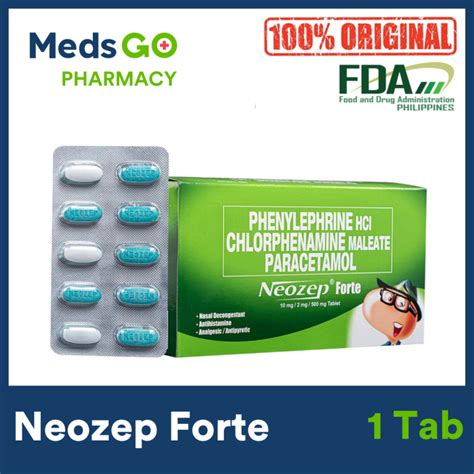 NEOZEP FORTE 10mg 2mg 500mg Tablet 1 S Lazada PH