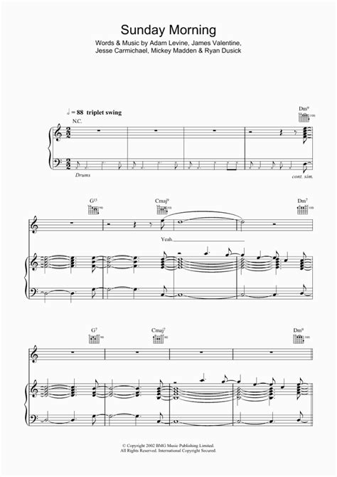 Sunday Morning Piano Sheet Music | OnlinePianist