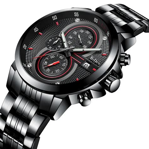 BIDEN Mens Watches Waterproof Chronograph Sport Military Top Brand