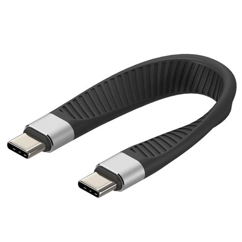 Short Flat Cable Usb C™ Male To Usb C™ Male E Mark Fast Charge Fpc 12 4 Cm Usb Cables And