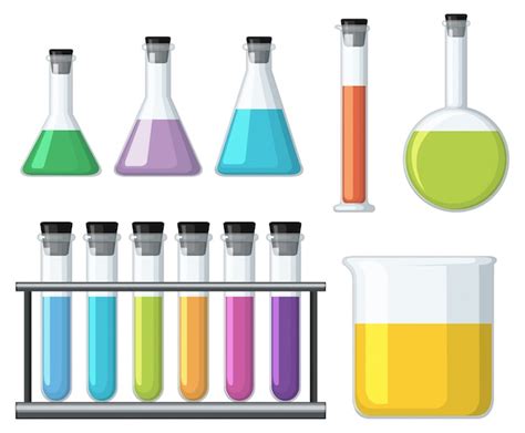 Free Vector | Beakers with colorful liquid