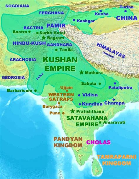 2. Empires in ancient India, the Kushana (CE 30 -CE 375). Source:... | Download Scientific Diagram