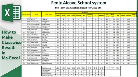How To Make Class Wise Result In Microsoft Excel 2019 Youtube