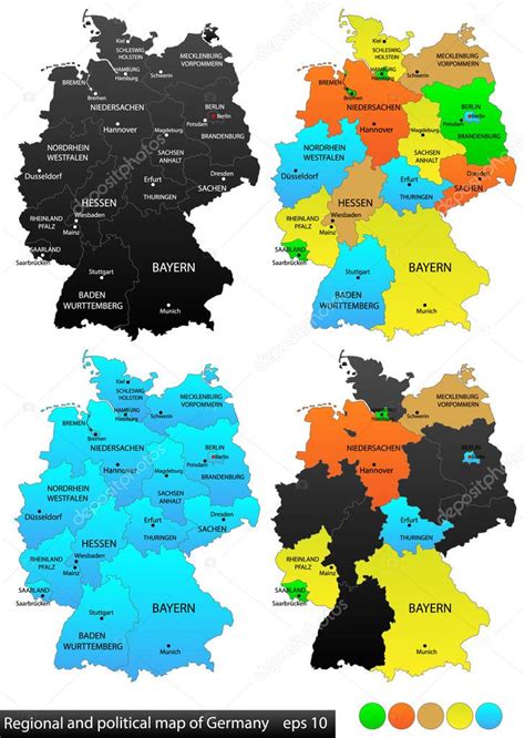 Mapa político y de ubicación de Alemania Archivo versátil cada pieza