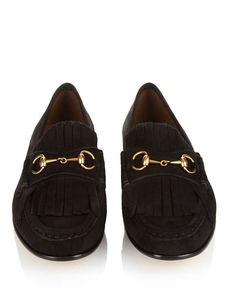 Horsebit Suede Loafers Gucci Matchesfashioncom Gucci Horsebit