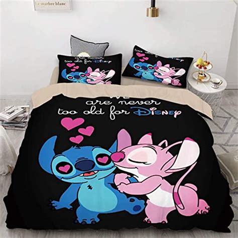 Sswjt Lilo Stitch Housse De Couette Pi Ces Parure De Lit Enfant