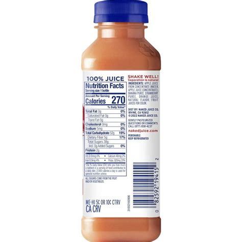 Naked Juice Strawberry Banana Flavored Fruit Smoothie Blend