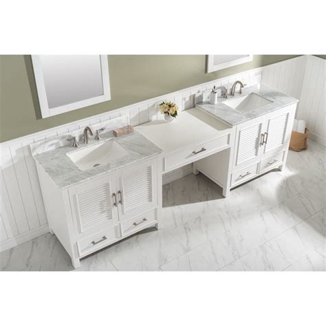 Traditional 102 Double Sink Bathroom Vanity Modular Set In White