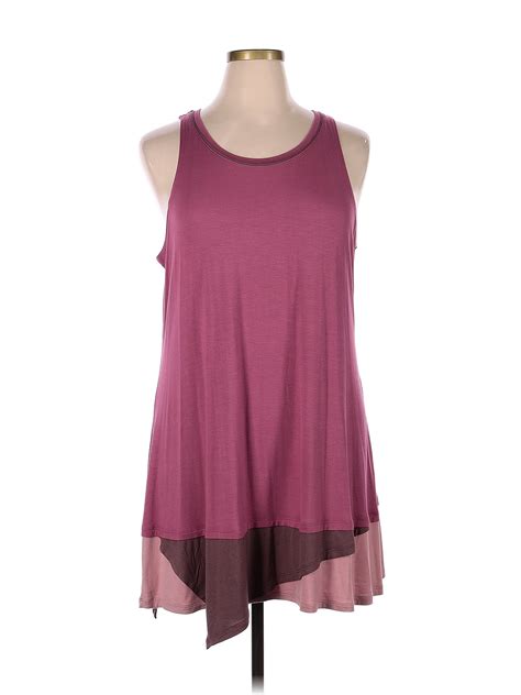 Logo By Lori Goldstein Color Block Burgundy Sleeveless Top Size 1x