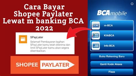 Cara Bayar Shopee Paylater Lewat M Banking BCA 2022 YouTube