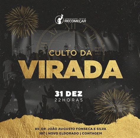 Culto da Virada Recomeçar Banners igreja Ideias para cartaz