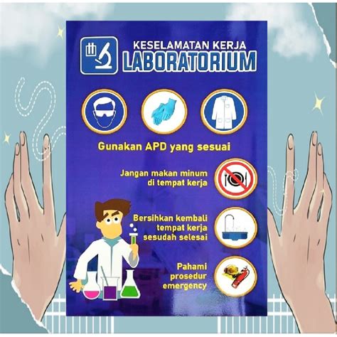 Jual Poster Keselamatan Kerja Laboratorium Biru Poster Peraturan